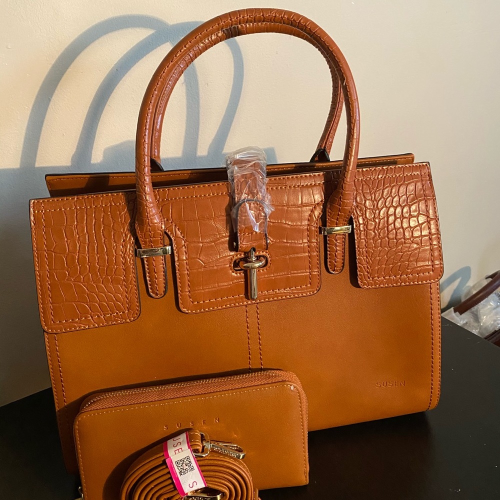 Susen Leather Handbag with Purse